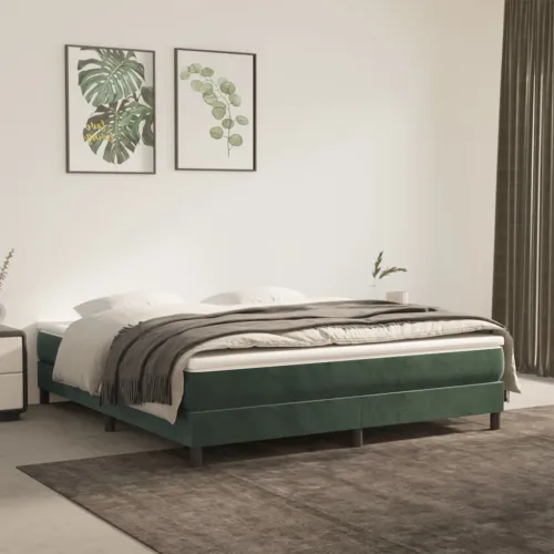 Madrac s oprugama srednje tvrdoće tamnozeleni 180x200x20 cm baršunasti - Tamnozelena 180 x 200 cm Cijena