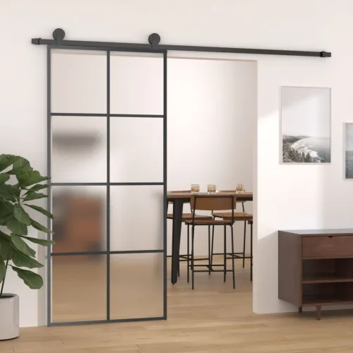 Klizna vrata s priborom 90 x 205 cm od ESG stakla i aluminija - 90 x 205 cm Mreže 4 x 2 Cijena