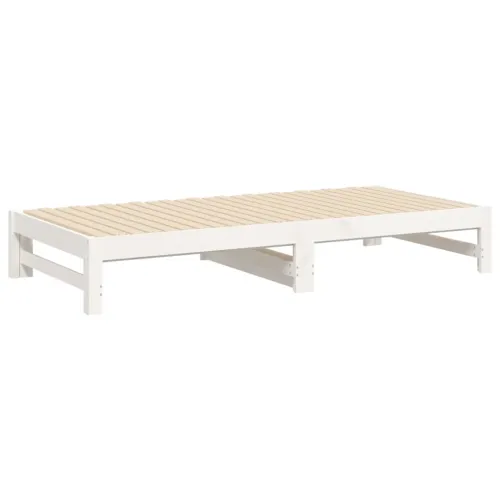 Dnevni ležaj na izvlačenje bijeli 75x190cm masivna borovina - Bijela 75 x 190 cm Cijena