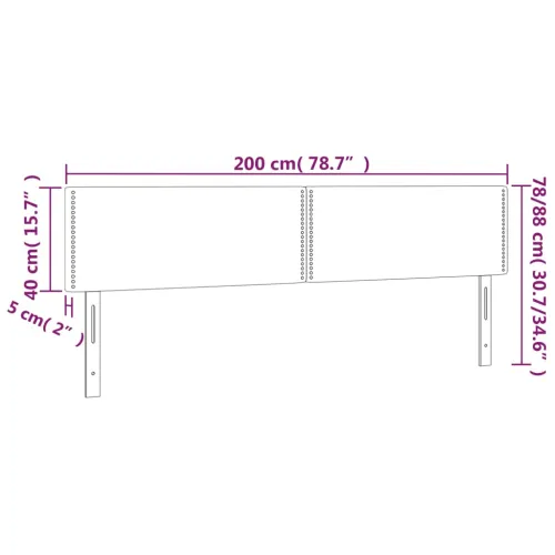 Uzglavlja tamnosiva 200x5x78/88 cm od tkanine - Tamno siva 200 cm Nisko Cijena