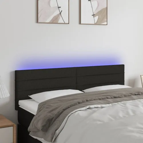 LED uzglavlje crno 144x5x78/88 cm od tkanine - Crna 144 x 5 x 78/88 cm Cijena