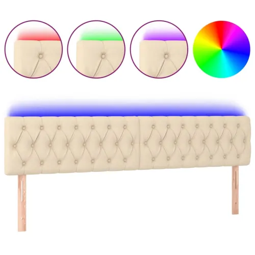 LED uzglavlje krem 180 x 7 x 78/88 cm od tkanine - Krema 180 x 7 x 78/88 cm Cijena