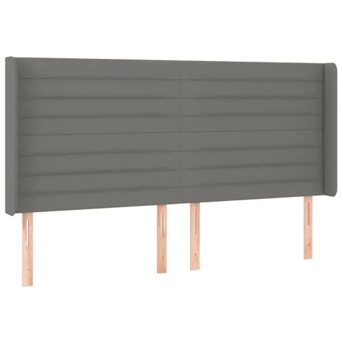 LED uzglavlje tamnosivo 163 x 16 x 118/128 cm od tkanine - Tamno siva 163 x 16 x 118/128 cm Cijena