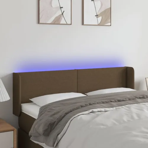 LED uzglavlje tamnosmeđe 147x16x78/88 cm od tkanine - Tamno smeđa 147 x 16 x 78/88 cm Cijena