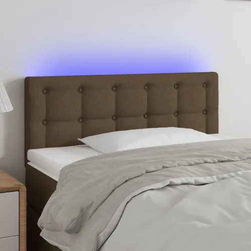 LED uzglavlje tamnosmeđe 100x5x78/88 cm od tkanine - Tamno smeđa 100 x 5 x 78/88 cm Cijena