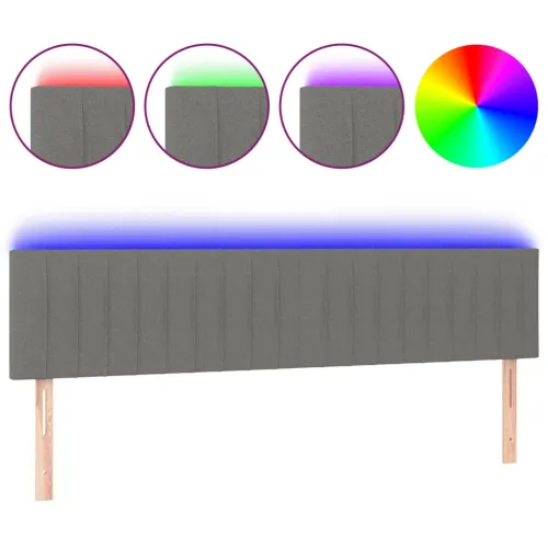 LED uzglavlje tamnosivo 160x5x78/88 cm od tkanine - Tamno siva 160 x 5 x 78/88 cm Cijena
