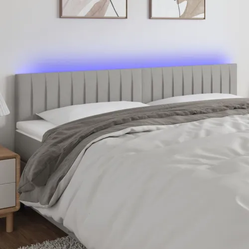 LED uzglavlje svjetlosivo 160x5x78/88 cm od tkanine - Svjetlosiva 160 x 5 x 78/88 cm Cijena