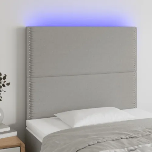 LED uzglavlje svjetlosivo 90x5x118/128 cm od tkanine - Svjetlosiva 90 x 5 x 118/128 cm Cijena