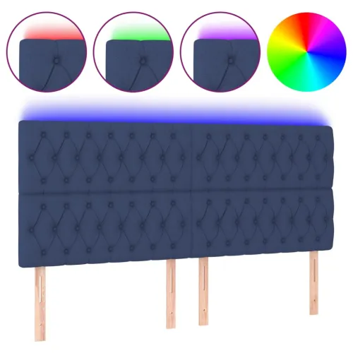 LED uzglavlje plavo 200x7x118/128 cm od tkanine - Plava 200 x 7 x 118/128 cm Cijena