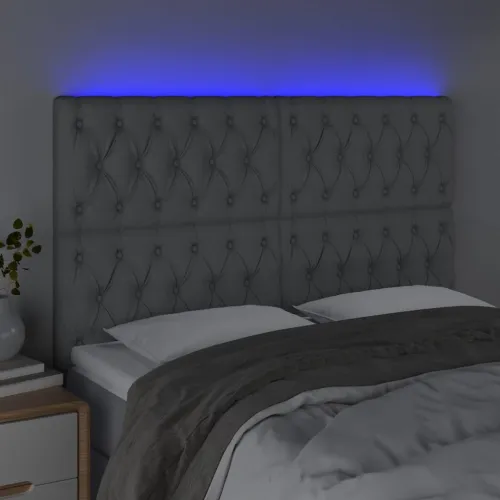 LED uzglavlje svjetlosivo 144x7x118/128 cm od tkanine - Svjetlosiva 144 x 7 x 118/128 cm Cijena