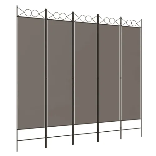 Paravan - Sobna pregrada s 5 panela antracit 200 x 200 cm od tkanine - Antracit 200 x 200 cm Cijena