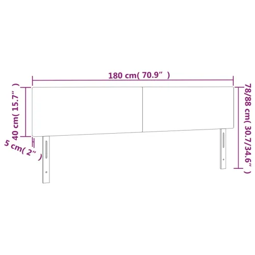 LED uzglavlje crno 180x5x78/88 cm od tkanine - Crna 180 x 5 x 78/88 cm Cijena