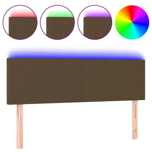 LED uzglavlje tamnosmeđe 144x5x78/88 cm od tkanine - Tamno smeđa 144 x 5 x 78/88 cm Cijena