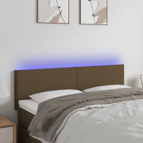 LED uzglavlje tamnosmeđe 144x5x78/88 cm od tkanine - Tamno smeđa 144 x 5 x 78/88 cm Cijena