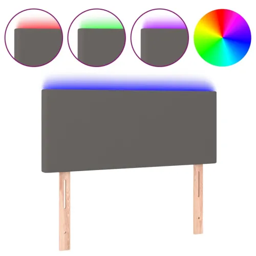 LED uzglavlje sivo 90 x 5 x 78/88 cm od umjetne kože - Siva 90 x 5 x 78/88 cm Cijena