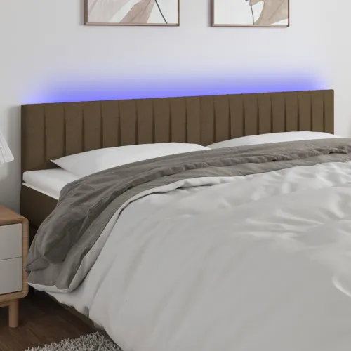 LED uzglavlje tamnosmeđe 200x5x78/88 cm od tkanine - Tamno smeđa 200 x 5 x 78/88 cm Cijena