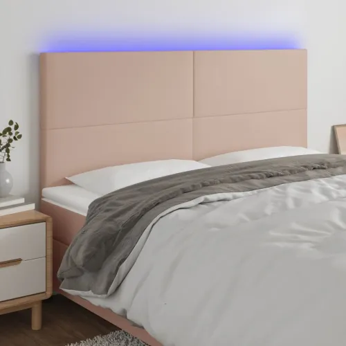 LED uzglavlje boja cappuccina 180x5x118/128cm od umjetna koža - Boja cappuccina 180 x 5 x 118/128 cm Cijena