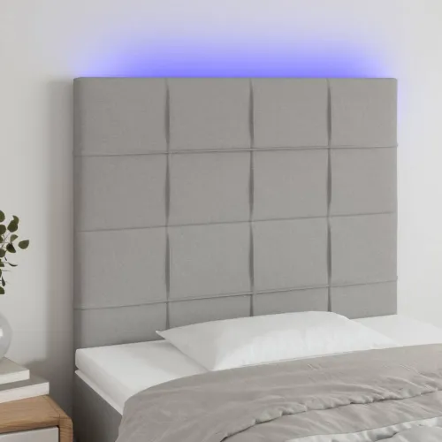LED uzglavlje svjetlosivo 90x5x118/128 cm od tkanine - Svjetlosiva 90 x 5 x 118/128 cm Cijena