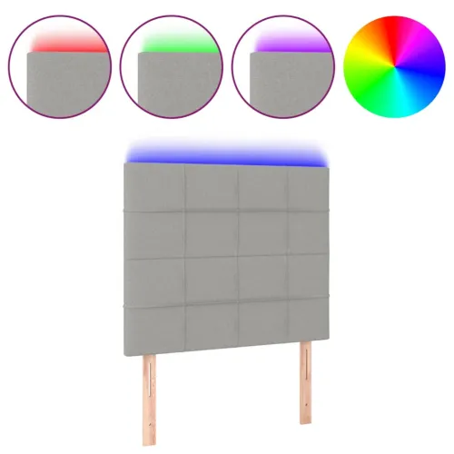 LED uzglavlje svjetlosivo 90x5x118/128 cm od tkanine - Svjetlosiva 90 x 5 x 118/128 cm Cijena