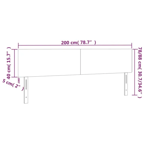 LED uzglavlje tamnosmeđe 200x5x78/88 cm od tkanine - Tamno smeđa 200 x 5 x 78/88 cm Cijena