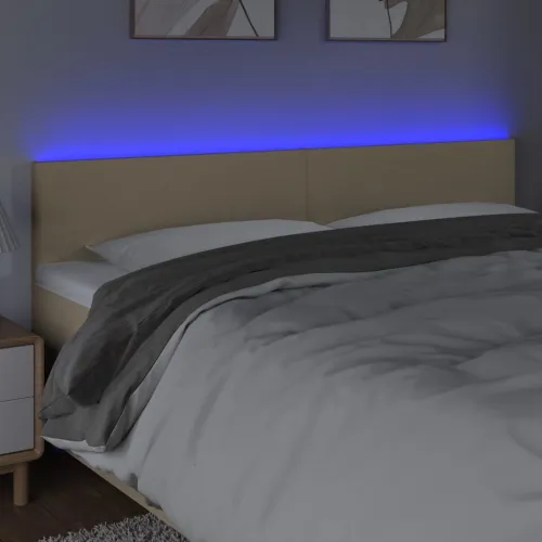 LED uzglavlje krem 200x5x78/88 cm od tkanine - Krema 200 x 5 x 78/88 cm Cijena