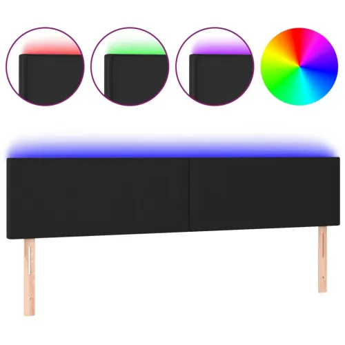 LED uzglavlje crno 160 x 5 x 78/88 cm od umjetne kože - Crna 160 x 5 x 78/88 cm Cijena