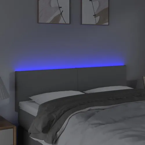 LED uzglavlje svjetlosivo 144 x 5 x 78/88 cm od tkanine - Svjetlosiva 144 x 5 x 78/88 cm Cijena