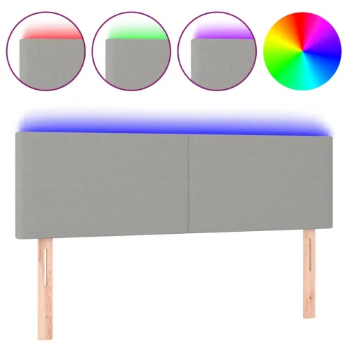 LED uzglavlje svjetlosivo 144 x 5 x 78/88 cm od tkanine - Svjetlosiva 144 x 5 x 78/88 cm Cijena