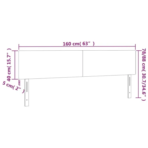 LED uzglavlje tamnosmeđe 160x5x78/88 cm od tkanine - Tamno smeđa 160 x 5 x 78/88 cm Cijena