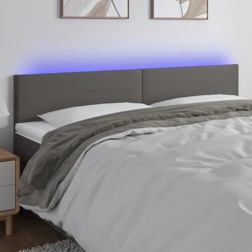 LED uzglavlje sivo 160 x 5 x 78/88 cm od umjetne kože - Siva 160 x 5 x 78/88 cm Cijena