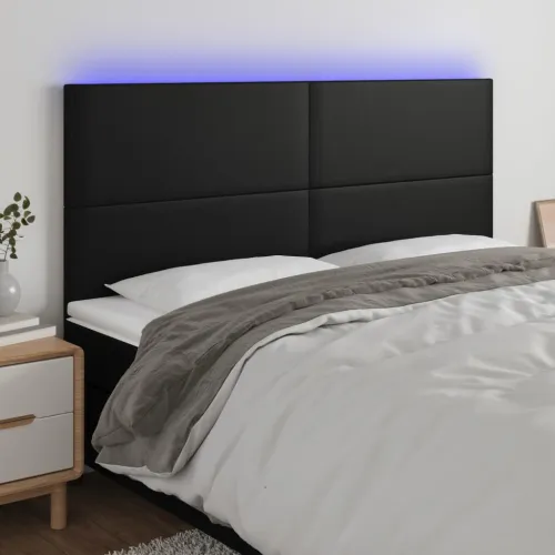LED uzglavlje crno 160x5x118/128 cm od umjetne kože - Crna 160 x 5 x 118/128 cm Cijena