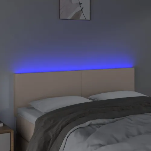 LED uzglavlje boja cappuccina 144 x 5 x 78/88cm od umjetne kože - Boja cappuccina 144 x 5 x 78/88 cm Cijena