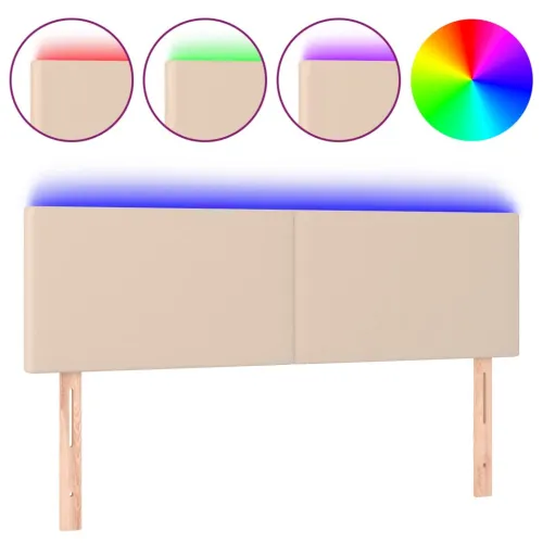 LED uzglavlje boja cappuccina 144 x 5 x 78/88cm od umjetne kože - Boja cappuccina 144 x 5 x 78/88 cm Cijena