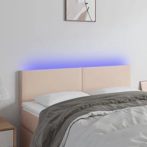 LED uzglavlje boja cappuccina 144 x 5 x 78/88cm od umjetne kože - Boja cappuccina 144 x 5 x 78/88 cm Cijena