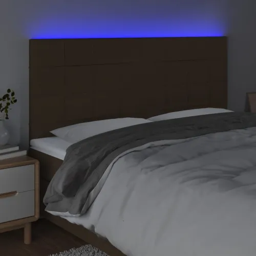 LED uzglavlje tamnosmeđe 180x5x118/128 cm od tkanine - Tamno smeđa 180 x 5 x 118/128 cm 1 Tamno smeđa Cijena