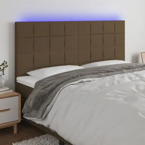 LED uzglavlje tamnosmeđe 180x5x118/128 cm od tkanine - Tamno smeđa 180 x 5 x 118/128 cm 1 Tamno smeđa Cijena