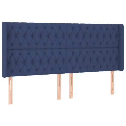 LED uzglavlje plavo 183 x 16 x 118/128 cm od tkanine - Plava 183 x 16 x 118/128 cm Cijena