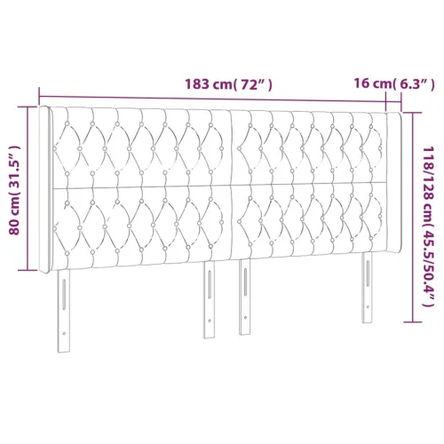 LED uzglavlje plavo 183 x 16 x 118/128 cm od tkanine - Plava 183 x 16 x 118/128 cm Cijena