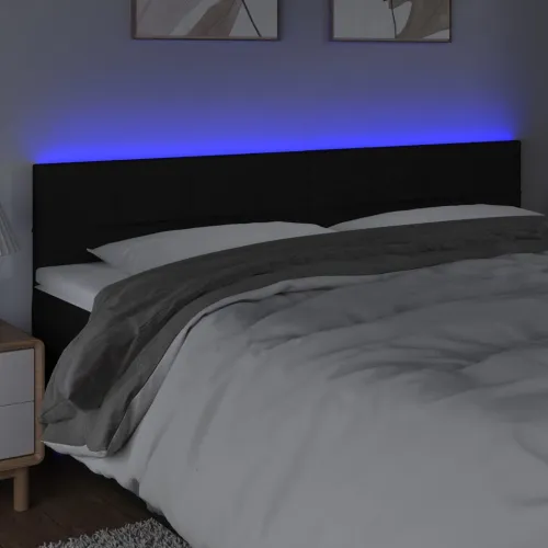 LED uzglavlje crno 160x5x78/88 cm od tkanine - Crna 160 x 5 x 78/88 cm Cijena