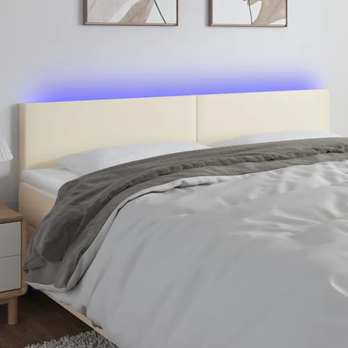 LED uzglavlje krem 200 x 5 x 78/88 cm od umjetne kože - Krema 200 x 5 x 78/88 cm Cijena