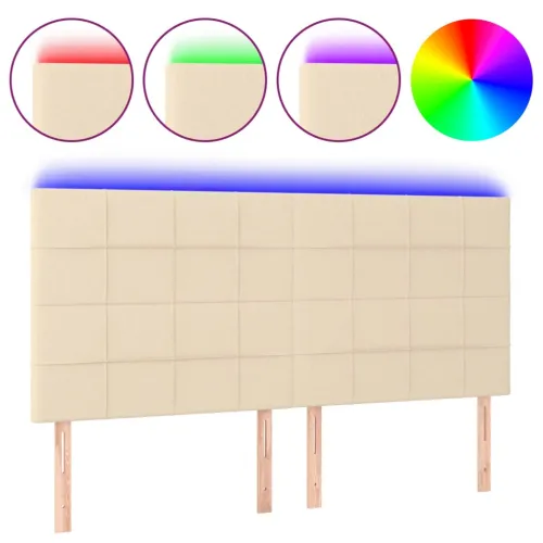 LED uzglavlje krem 200x5x118/128 cm od tkanine - Krema 200 x 5 x 118/128 cm Cijena