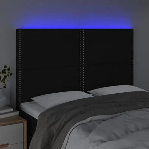 LED uzglavlje crno 144x5x118/128 cm od tkanine - Crna 144 x 5 x 118/128 cm Cijena