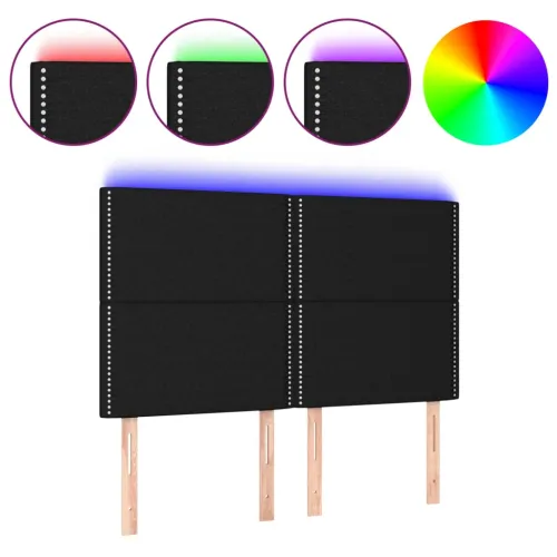 LED uzglavlje crno 144x5x118/128 cm od tkanine - Crna 144 x 5 x 118/128 cm Cijena