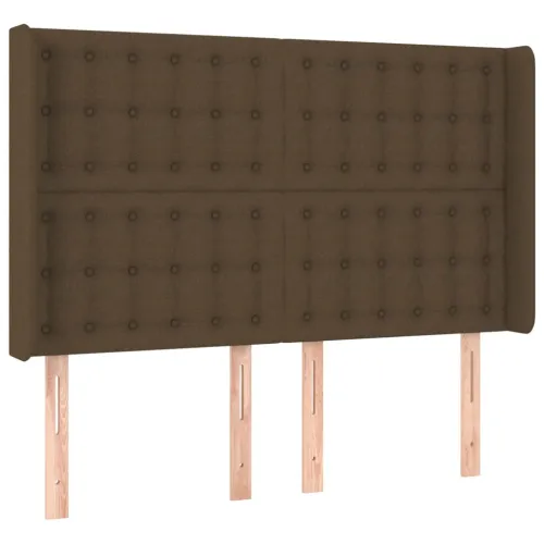 LED uzglavlje tamnosmeđe 147x16x118/128 cm od tkanine - Tamno smeđa 147 x 16 x 118/128 cm Cijena
