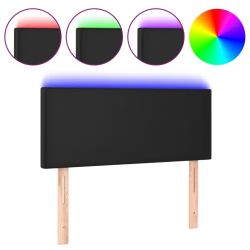 LED uzglavlje crno 90 x 5 x 78/88 cm od umjetne kože - Crna 90 x 5 x 78/88 cm Cijena