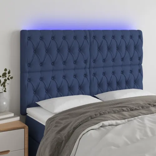LED uzglavlje plavo 160x7x118/128 cm od tkanine - Plava 160 x 7 x 118/128 cm Cijena