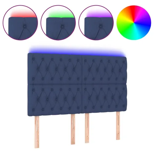 LED uzglavlje plavo 160x7x118/128 cm od tkanine - Plava 160 x 7 x 118/128 cm Cijena