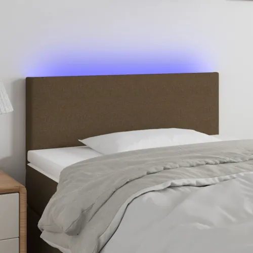 LED uzglavlje tamnosmeđe 90x5x78/88 cm od tkanine - Tamno smeđa 90 x 5 x 78/88 cm Cijena