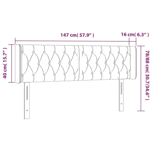 LED uzglavlje plavo 147x16x78/88 cm od tkanine - Plava 147 x 16 x 78/88 cm Cijena