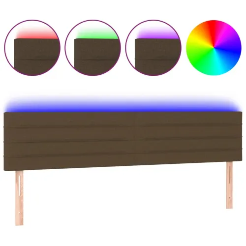 LED uzglavlje tamnosmeđe 160x5x78/88 cm od tkanine - Tamno smeđa 160 x 5 x 78/88 cm Cijena